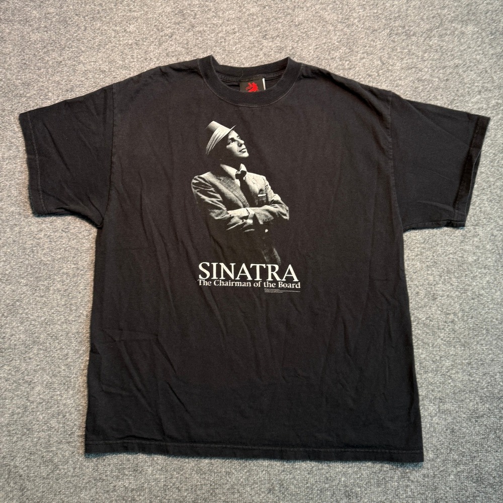 Vintage Frank Sinatra The Chairman of the Board Black Graphic T-Shirt Large